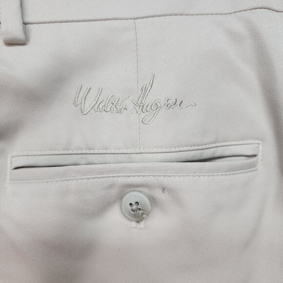 Walter Hagen Men 34x28 Beige Khaki Flat Front Cuffed Dress Pants Trousers Career - Picture 7 of 15